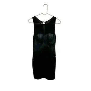 Aiden black dress size 2 faux leather 100% cotton